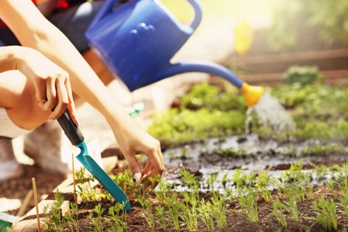 Landscapers Surbiton team working safely with waste removal equipment