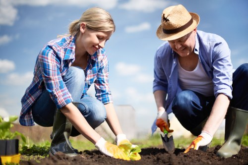 Landscaping team symbolizing ethical business practices and anti-slavery commitment