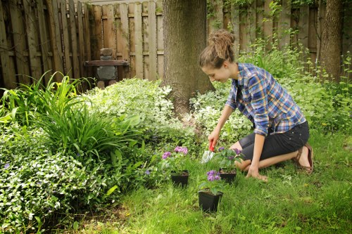 Workplace training scene highlighting modern slavery awareness in landscaping operations